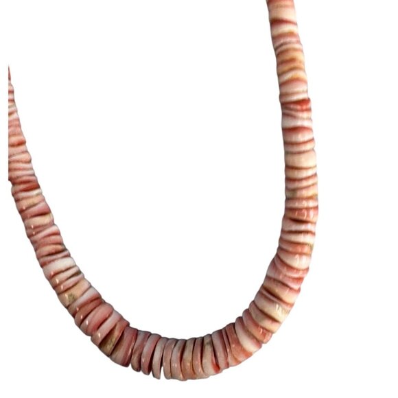 Spiny Oyster Puma Shell Heshi Tribal Necklace 17 1/2" - Picture 7 of 8